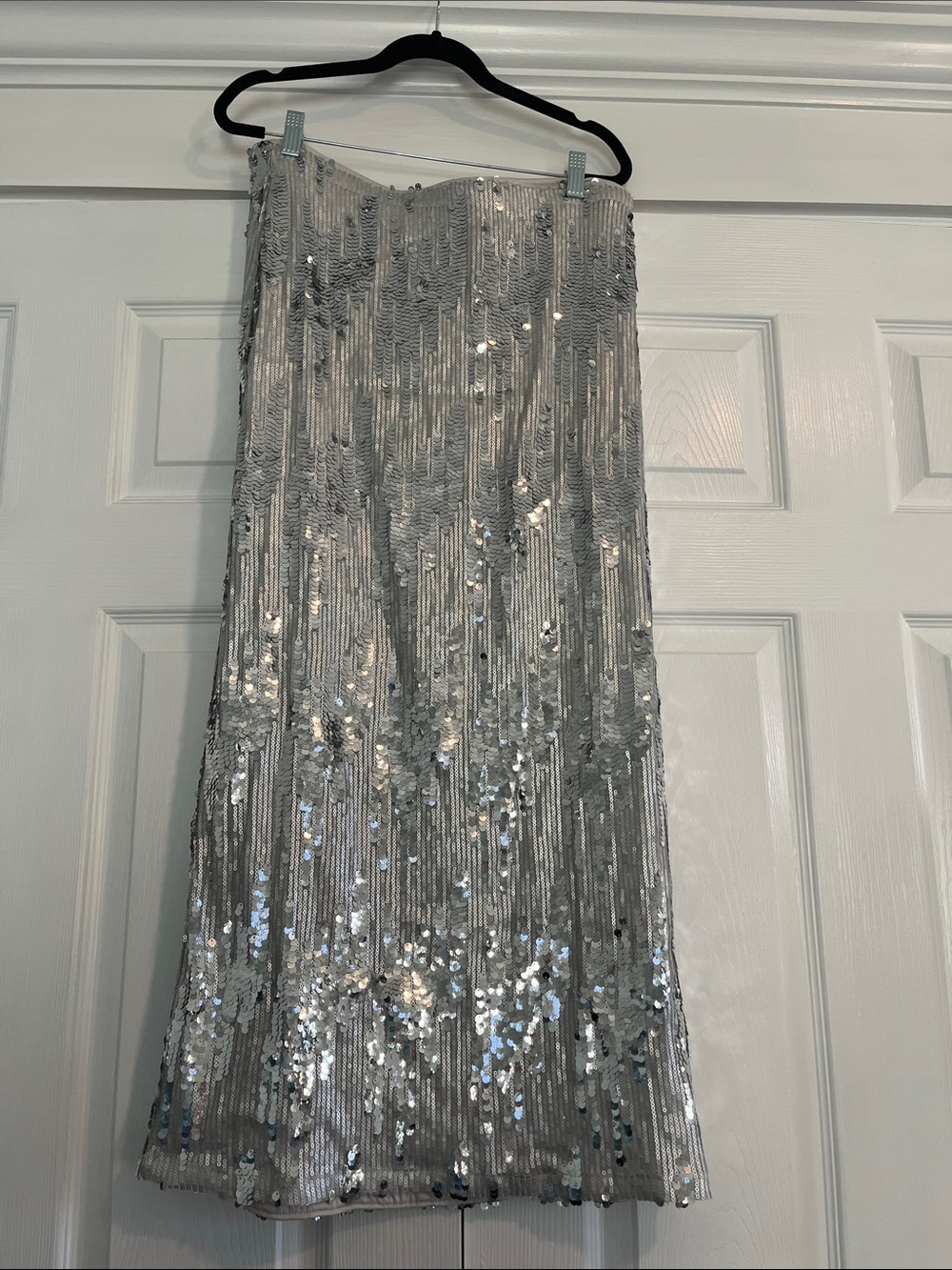 H&M Silver Sequin Maxi Skirt